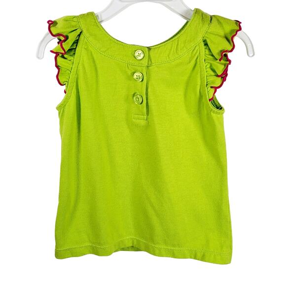 Toddler Outfit Size 3T Watermelon Summer Bright Green Top Pink Polka Dot Skirt - Picture 3 of 11